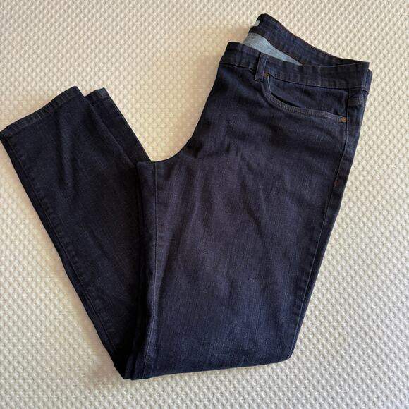 Eileen Fisher Slim Straight Jeans 16 32 Dark Wash Capsule Minimalist - Picture 2 of 5